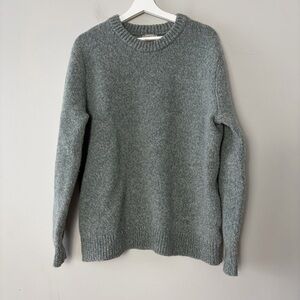 L.L. Bean 100% Lamb's Wool Chunky Knit Crew Neck Green Thick Sweater XXL